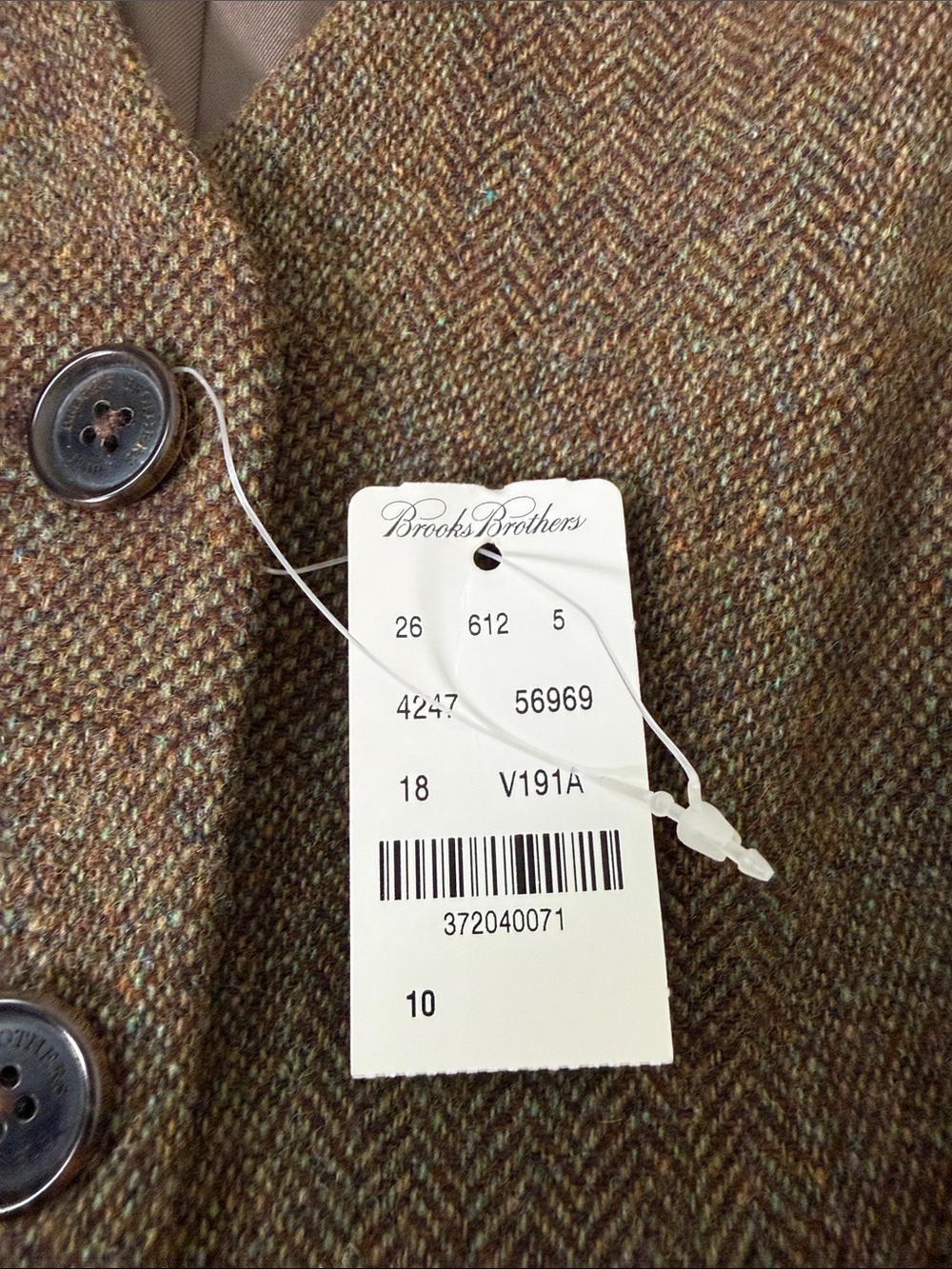 Brooks Brothers Wool Blend Brown Button-Front Sheath Dress - Picture 6 of 6